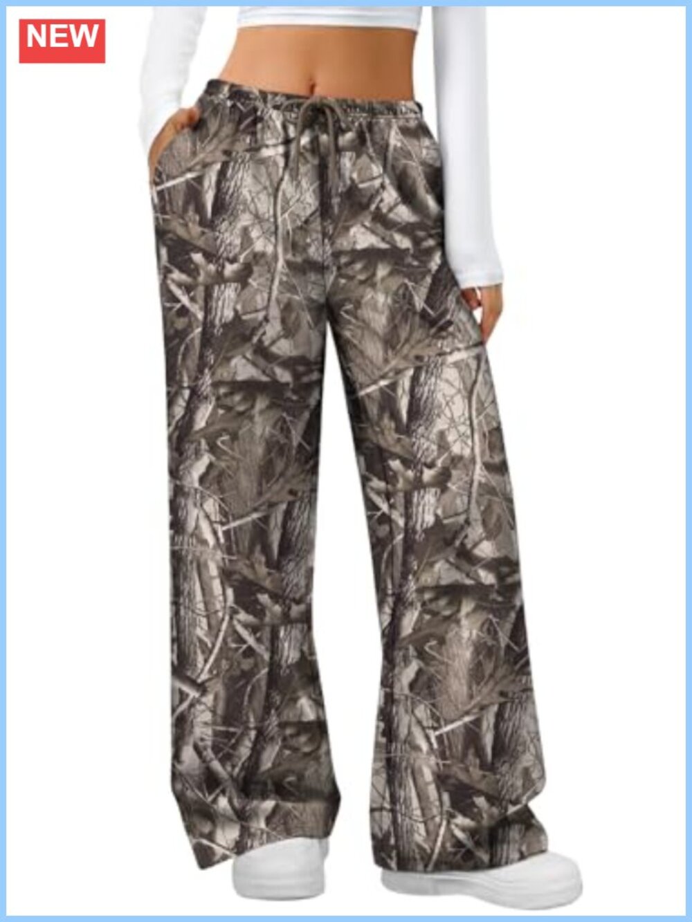 Baggy Wide Leg Lounge Sweatpants Drawstring Cotton Blend